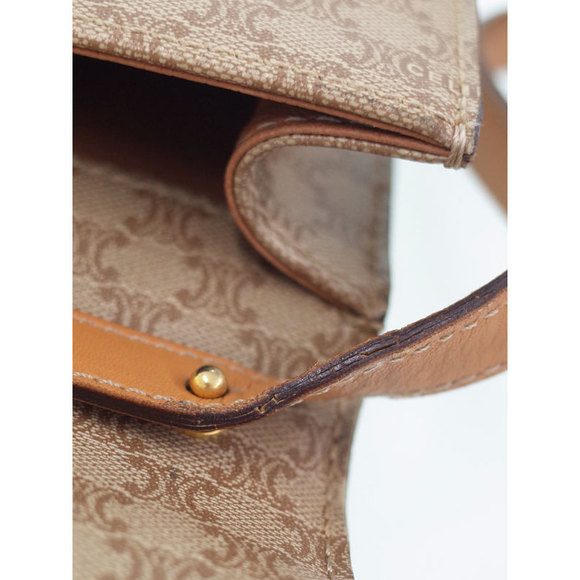 Celine Macadam Pattern Shoulder Bag Beige x Brown - Picture 8 of 9